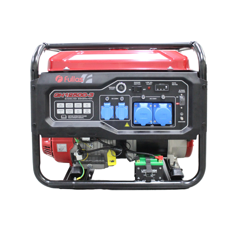 Gerador portátil a gasolina de nível industrial de partida elétrica FP12500E 9000W alimentado por motor LONCIN de 550 cc